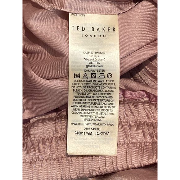 Ted Baker Womens 1 Toriyaa Utility Style Satin Jogger Pants Light Pink Size 4 - Picture 10 of 16